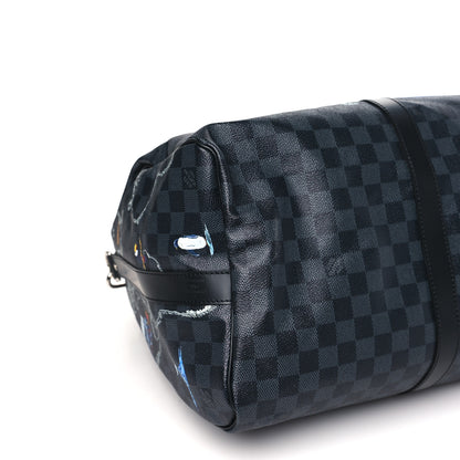 Louis Vuitton Damier Graphite World Map Keepall Bandouliere 50 8 of 10