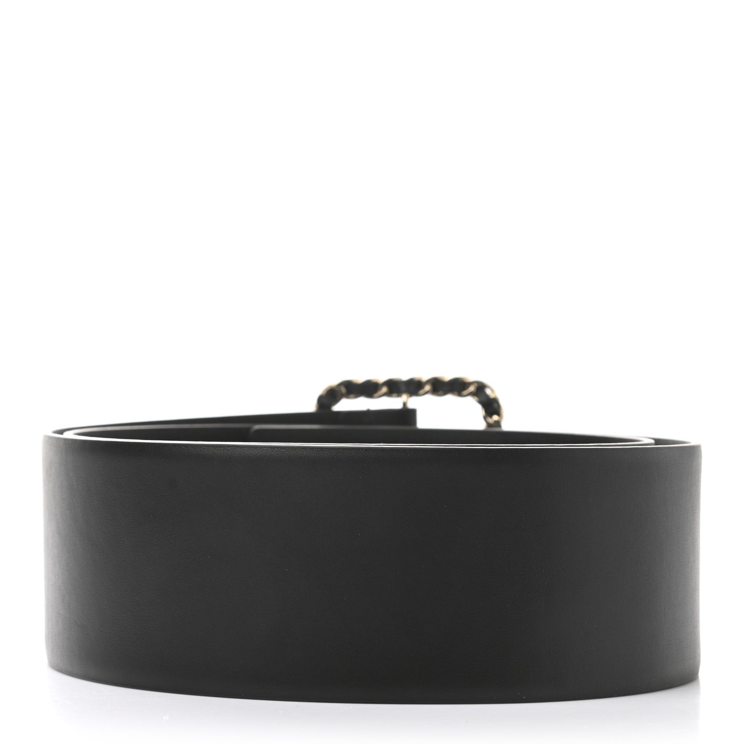 Lambskin Chain Square Buckle Belt 95 38 Black