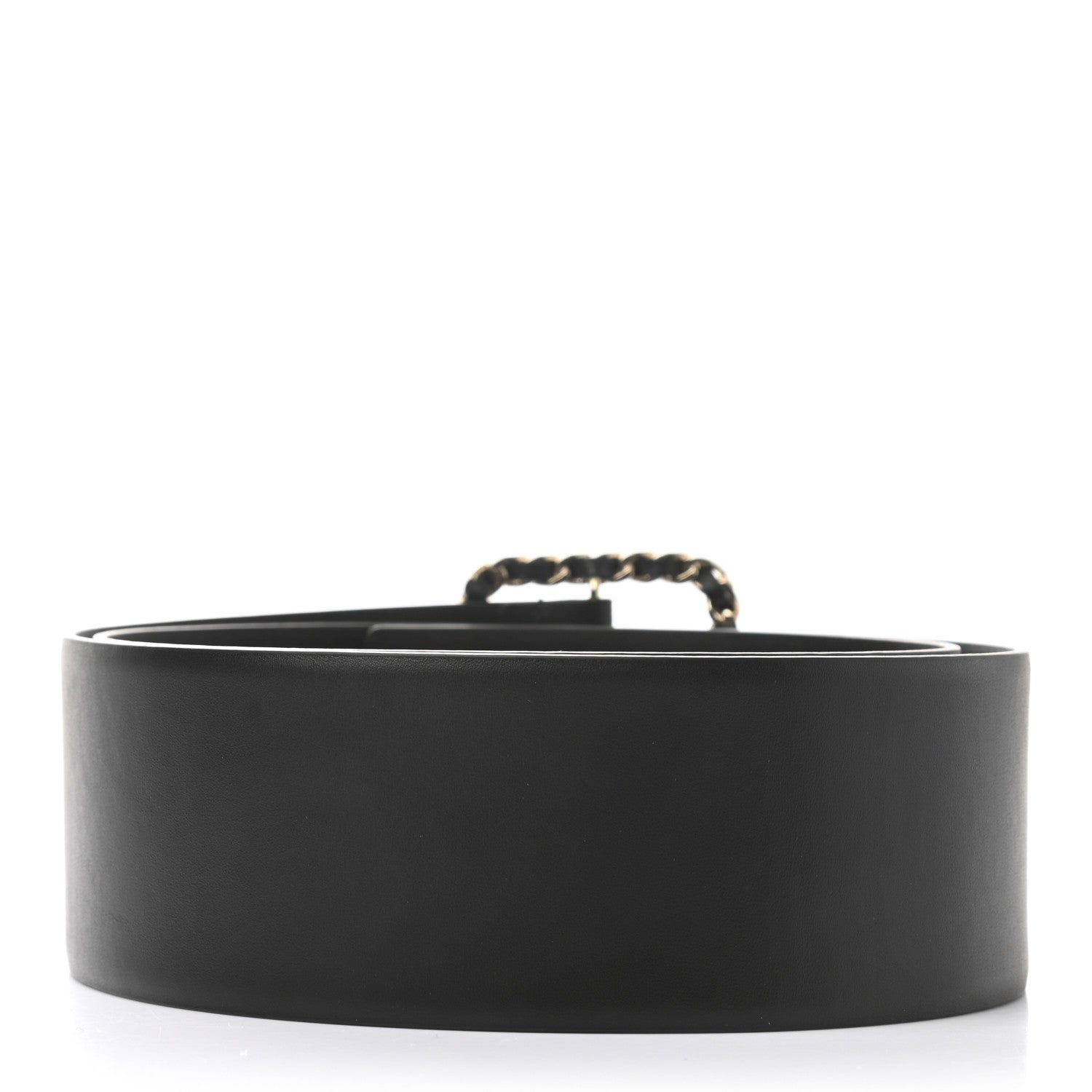Chanel Lambskin Chain Square Buckle Belt 95 38 Black 2 of 5