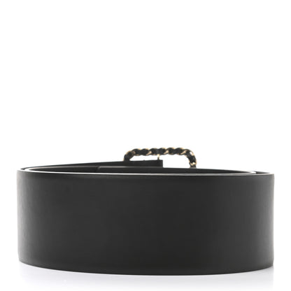 Chanel Lambskin Chain Square Buckle Belt 95 38 Black 2 of 5