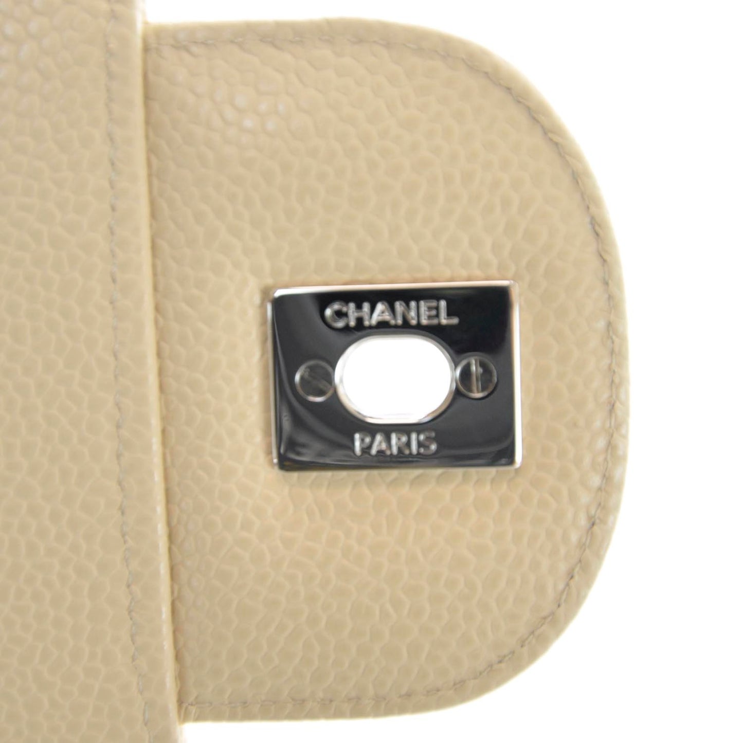 Caviar Jumbo Single Flap Beige Clair