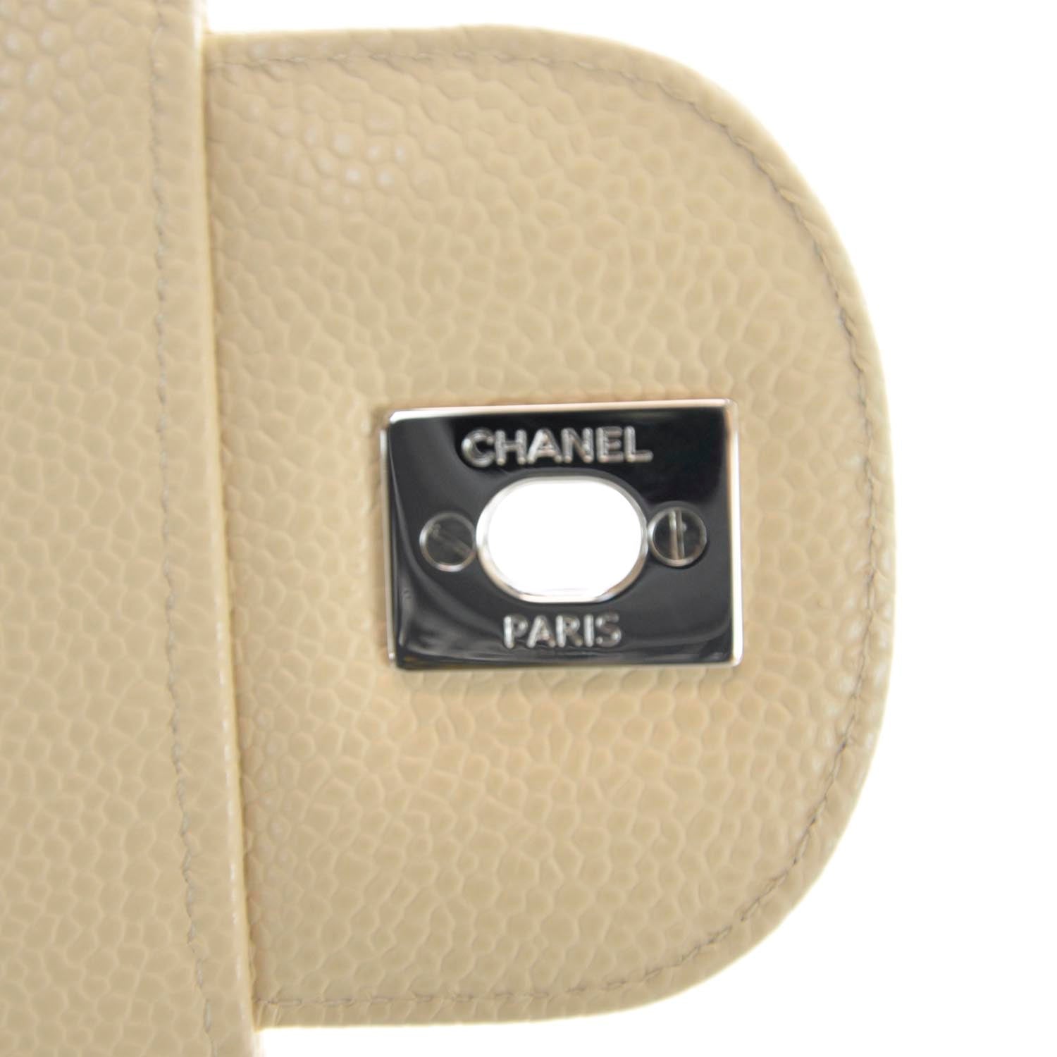 Chanel Caviar Jumbo Single Flap Beige Clair 9 of 12