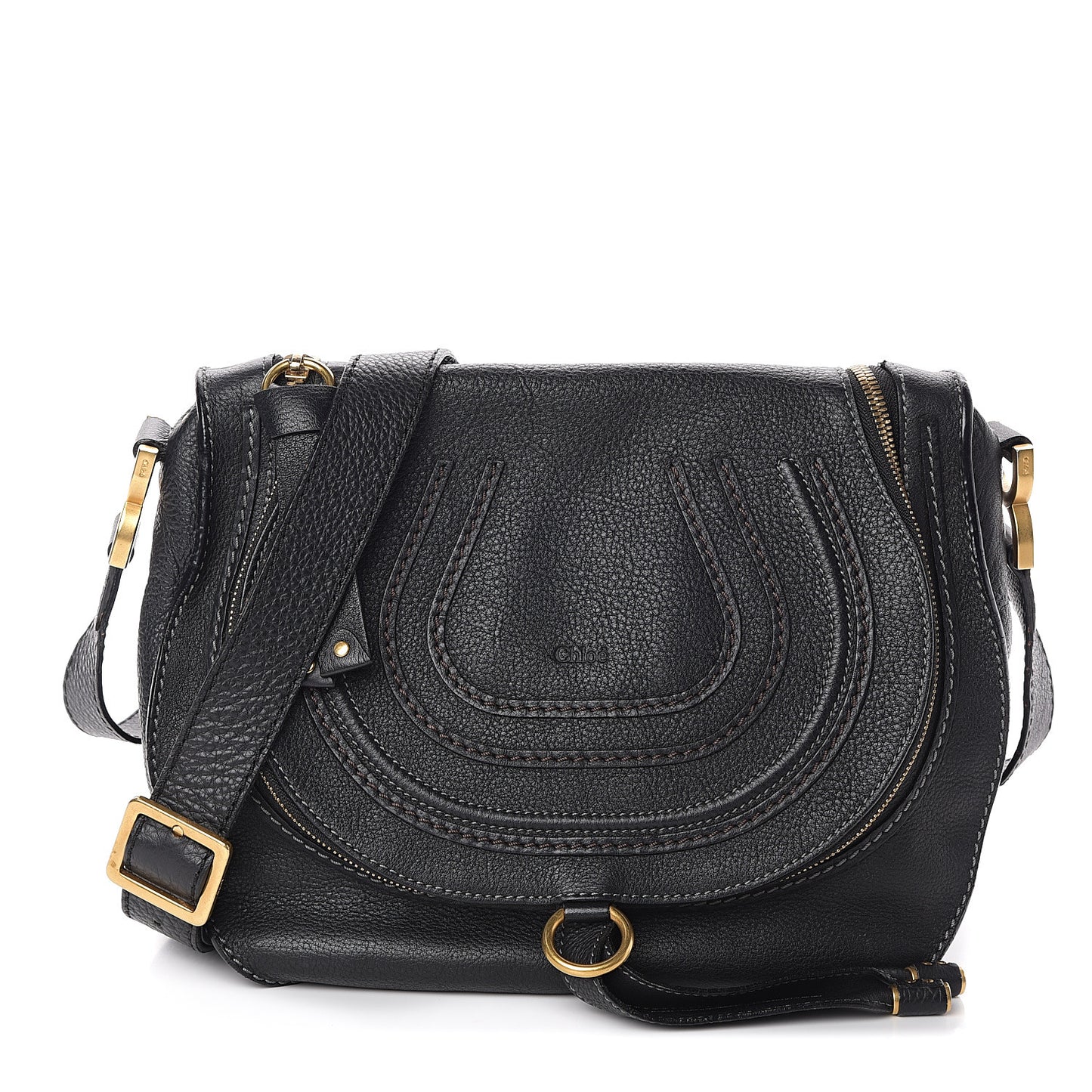Calfskin Medium Marcie Crossbody Bag Black