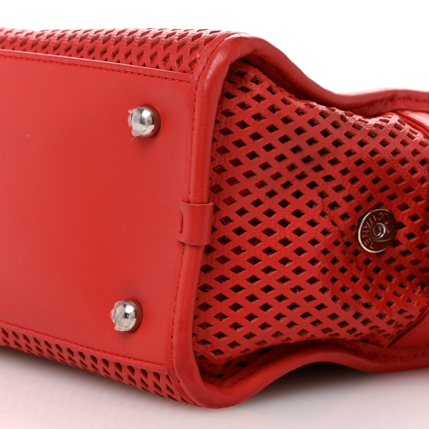 Chanel Calfskin Perforated Up In The Air East West Tote Red 9 of 13