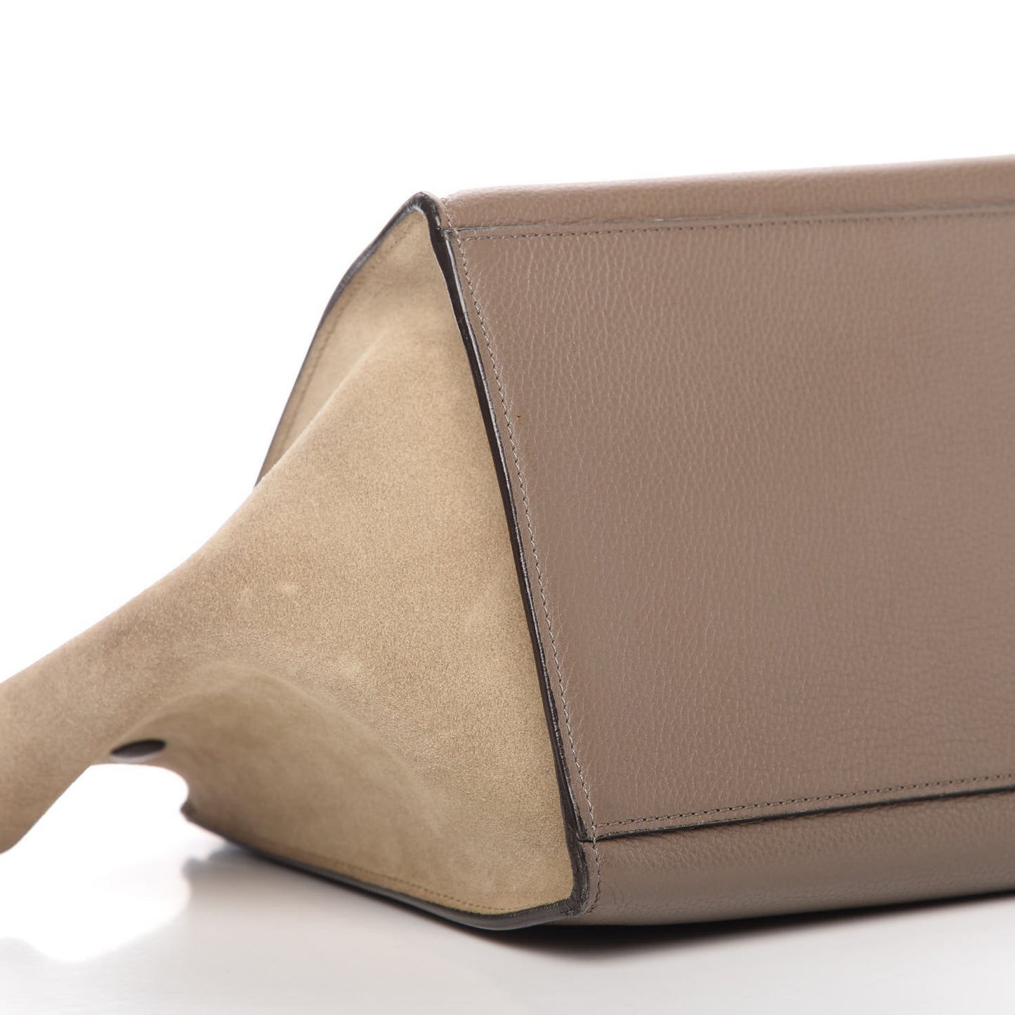 Drummed Calfskin Suede Medium Trapeze Souris
