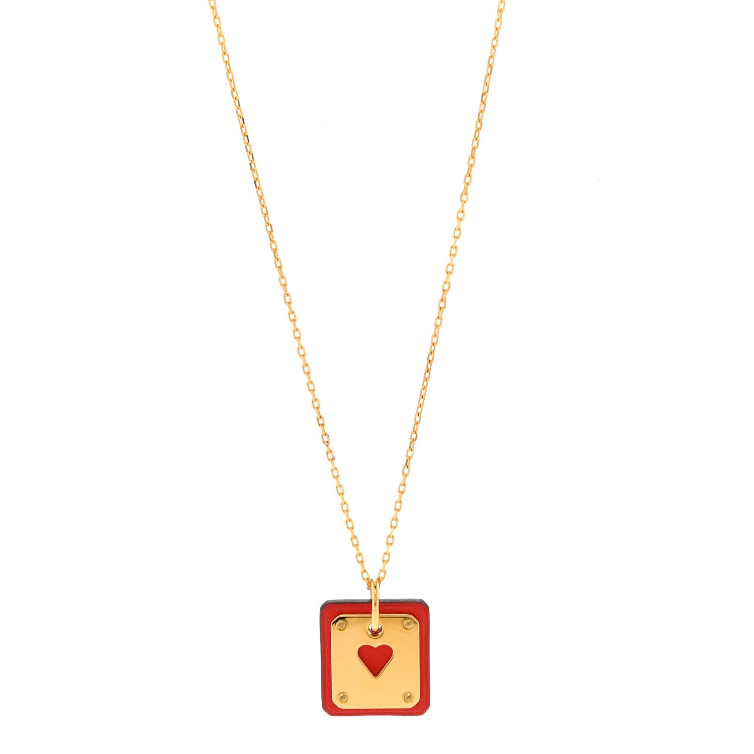 Hermes Gold Plated Swift As De Coeur Necklace 1 of 7