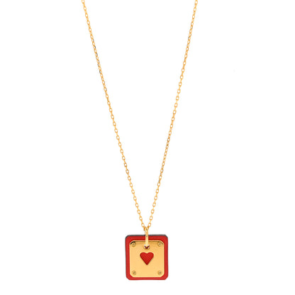 Hermes Gold Plated Swift As De Coeur Necklace 1 of 7