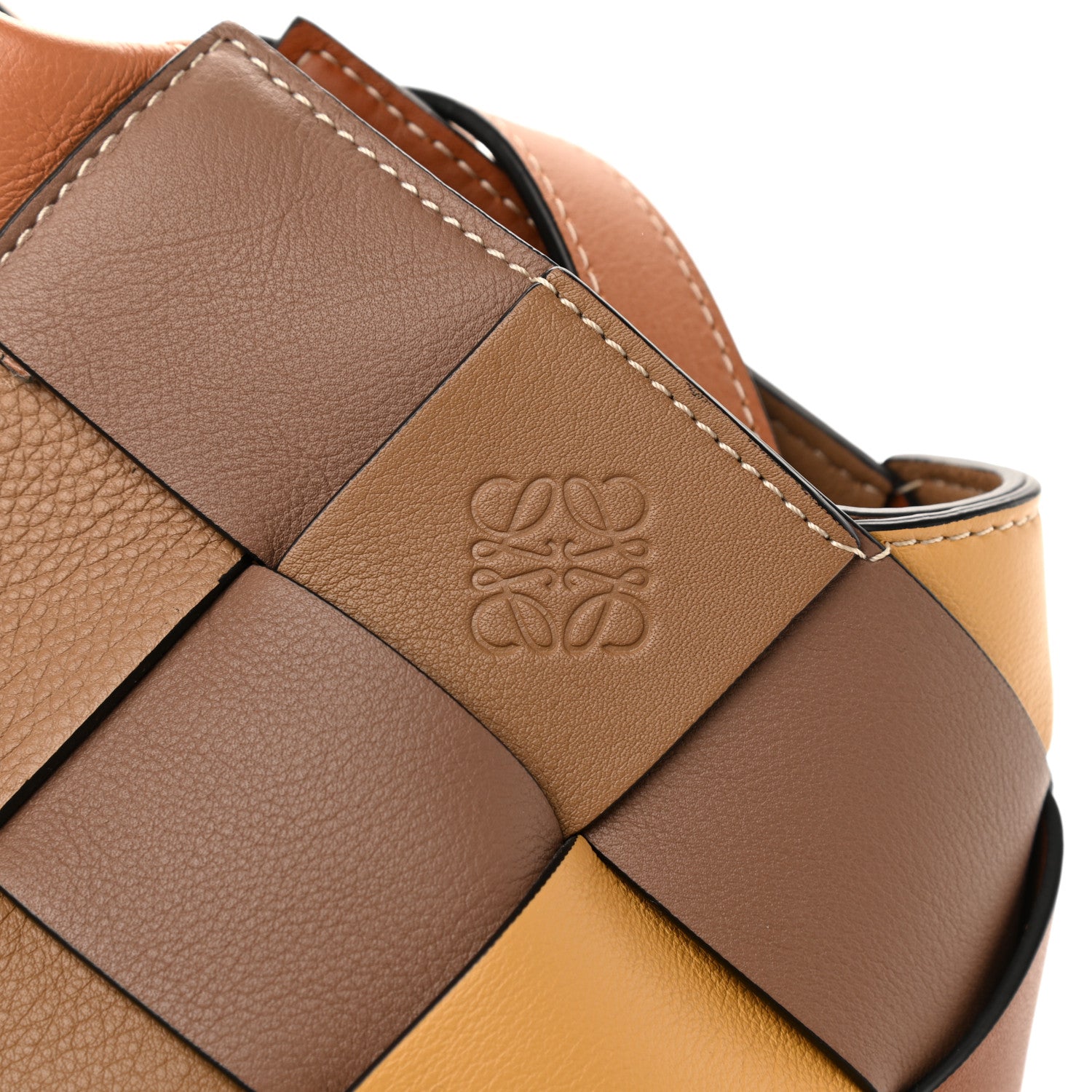 Loewe Calfskin Small Woven Basket Surplus Bag Hazelnut Camel 10 of 10