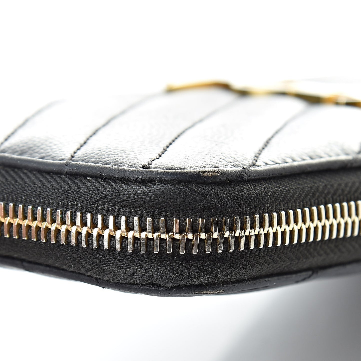 Grain De Poudre Matelasse Chevron Monogram Zip Around Wallet Grey