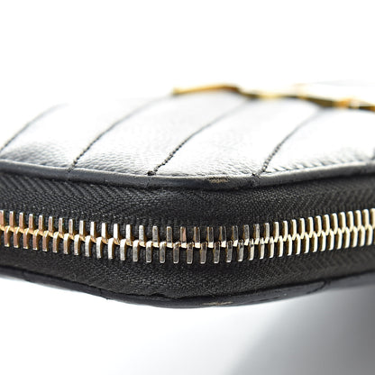 Saint Laurent Grain De Poudre Matelasse Chevron Monogram Zip Around Wallet Grey 13 of 17