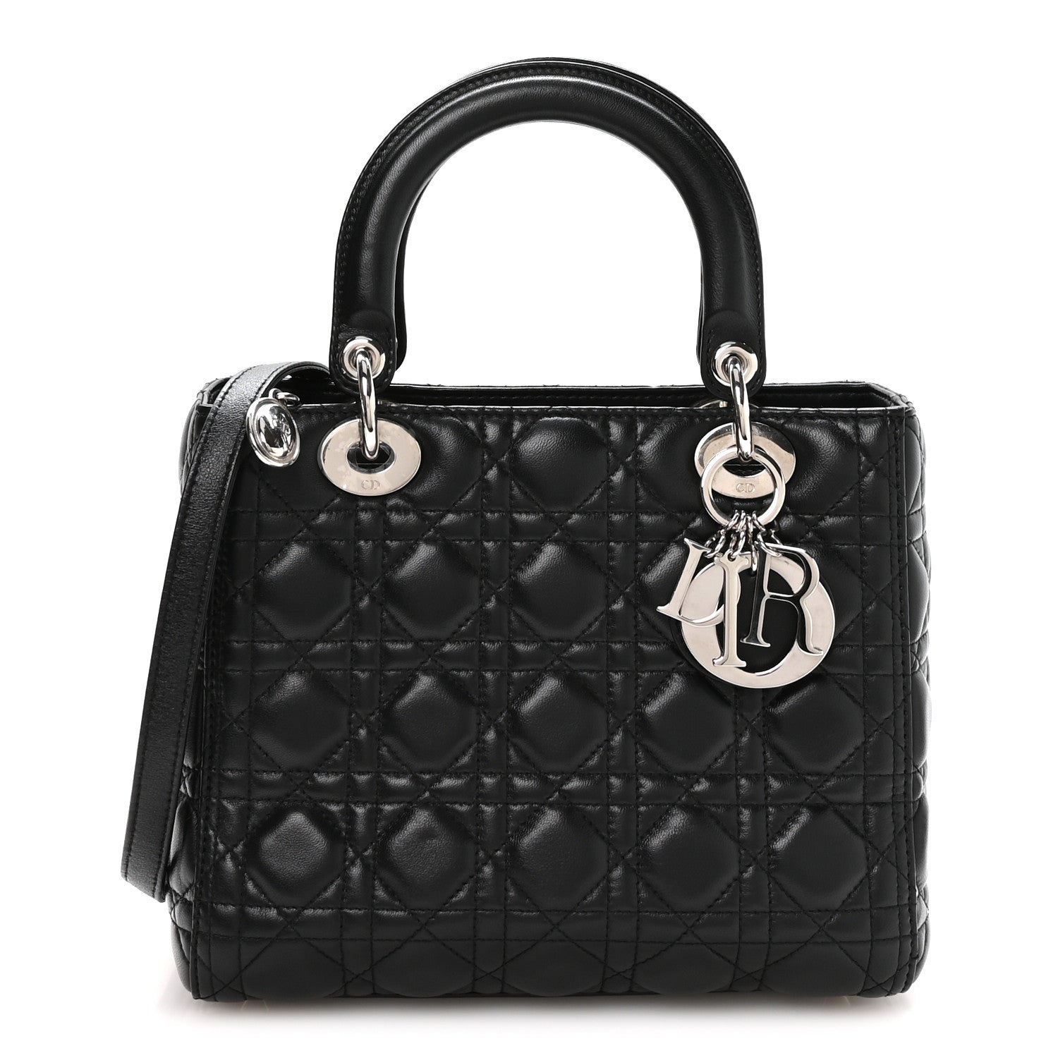 Christian Dior Lambskin Cannage Medium Lady Dior Black 1 of 10