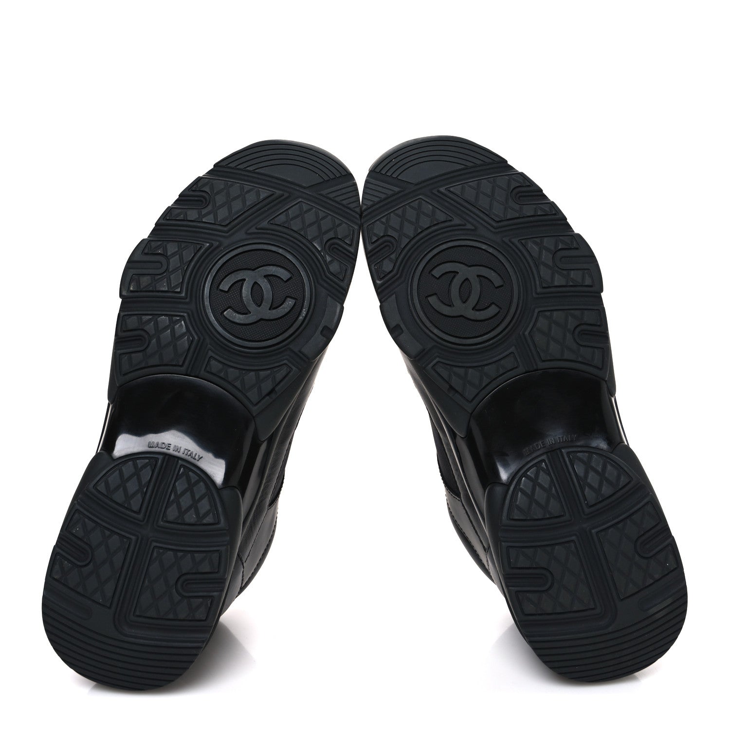 Chanel Lambskin Fabric CC Sneakers 36.5 Black 7 of 10