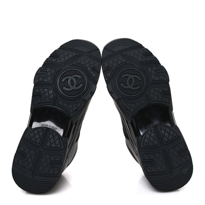 Chanel Lambskin Fabric CC Sneakers 36.5 Black 7 of 10