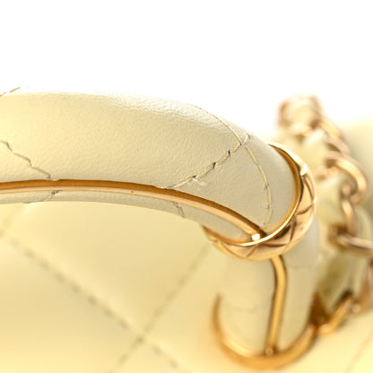Chanel Lambskin Handle Crush Small Vanity Case With Chain Jaune Clair 12 of 13