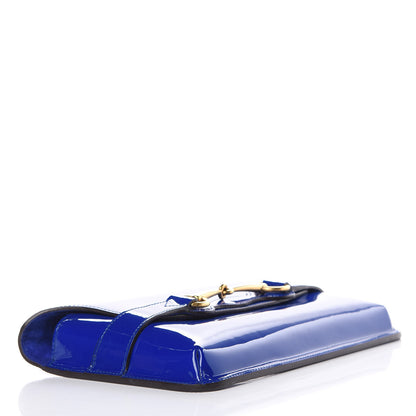 Gucci Patent Large Bright Bit Clutch Deep Zaffiro 4 of 9