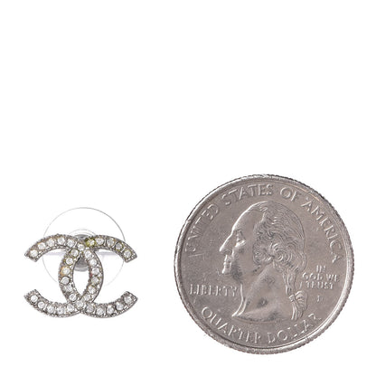Chanel Crystal CC Earrings Silver 2 of 5