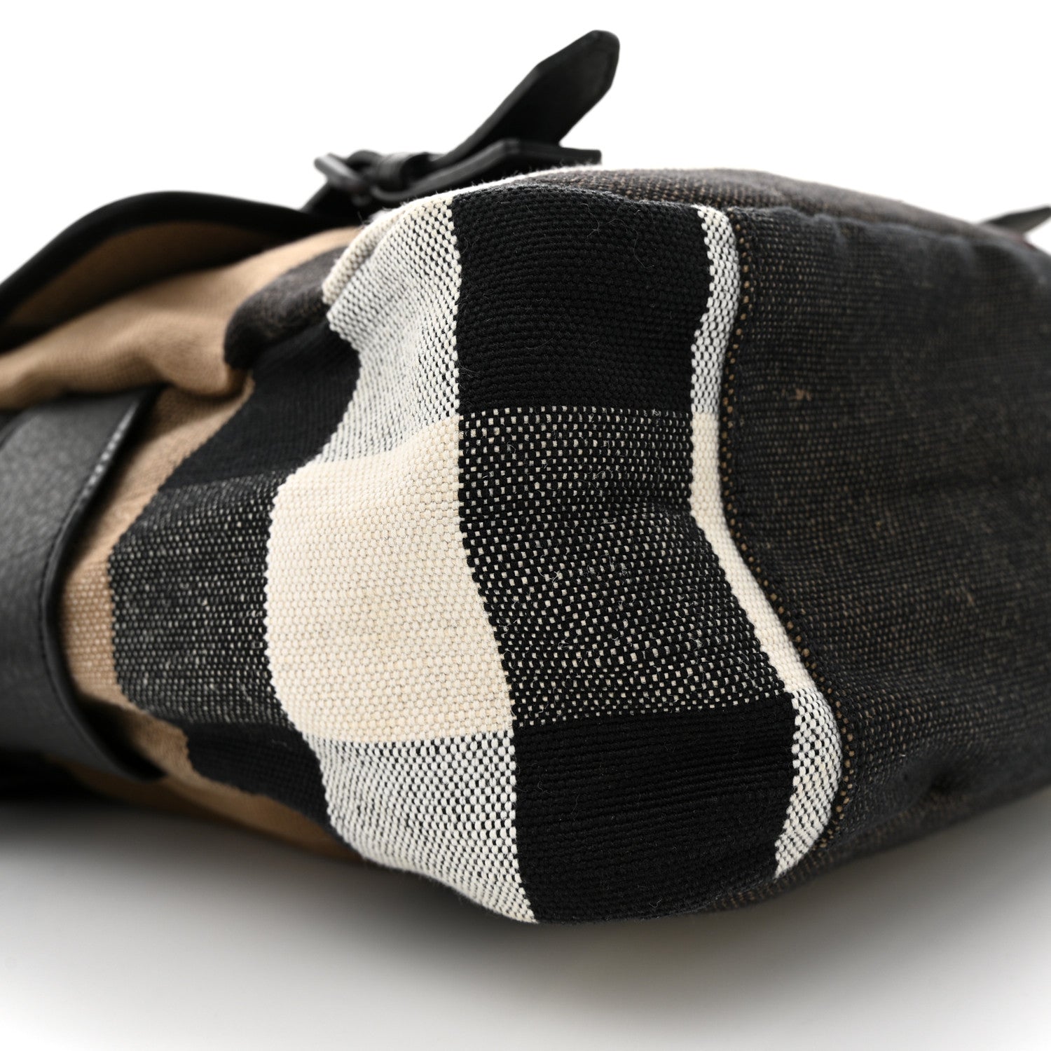 Burberry Canvas Mega Check Calfskin Addison Messenger Bag Black 10 of 14