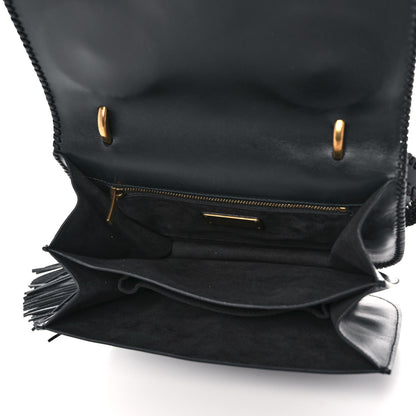 Salvatore Ferragamo Calfskin Whipstitch Kamelia Shoulder Bag Black 5 of 14