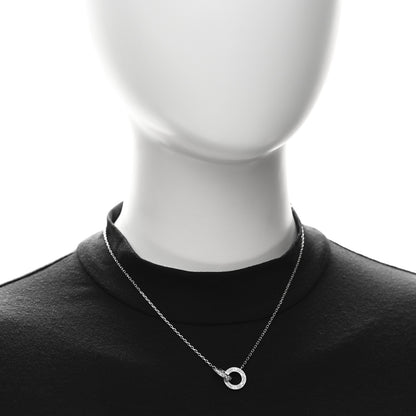 Cartier 18K White Gold Diamond Interlocking LOVE Paved Necklace 2 of 4