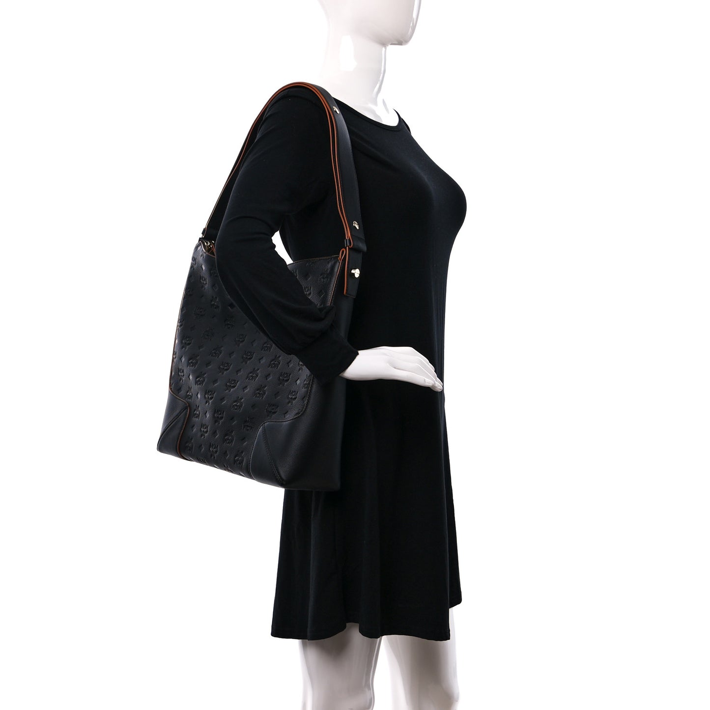 Calfskin Ottomar Monogram Large Klara Hobo Black