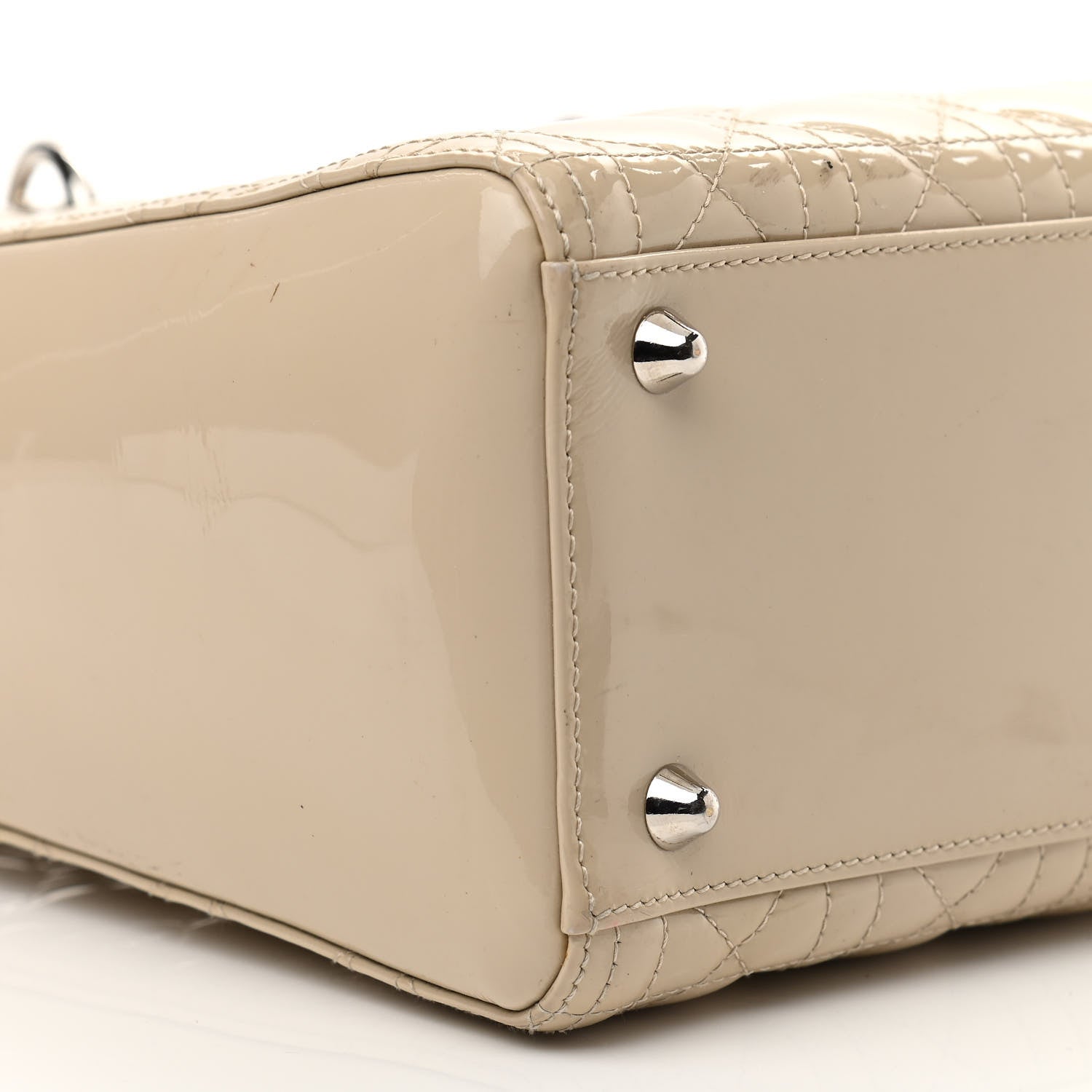 Christian Dior Patent Cannage Large Lady Dior Beige 7 of 15