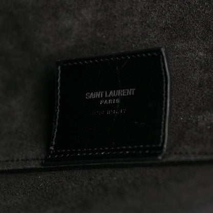 Saint Laurent Calfskin Crocodile Embossed Large Shopper Tote Black 6 of 9