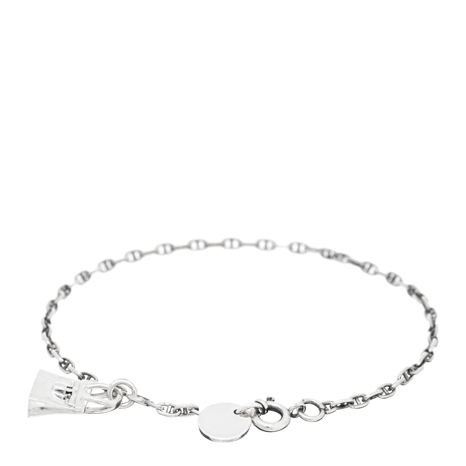 Hermes Sterling Silver Mini Birkin Amulette Bracelet 2 of 3