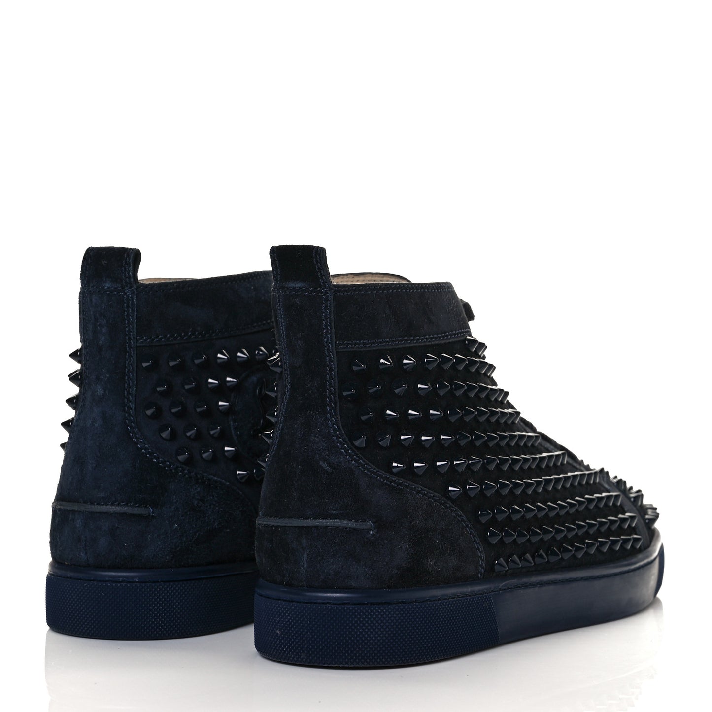 Veau Velours Mens Louis Spikes Flat Sneakers 42 Nuit