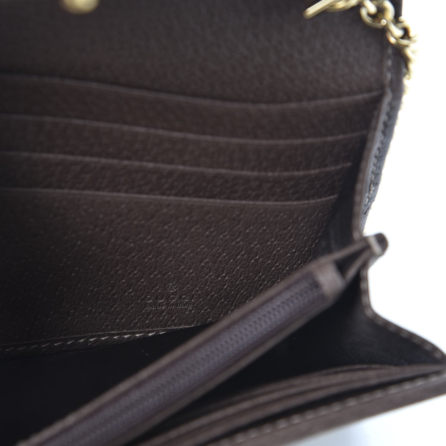 Gucci GG Supreme Monogram Web Ophidia Wallet On Chain Brown 8 of 10