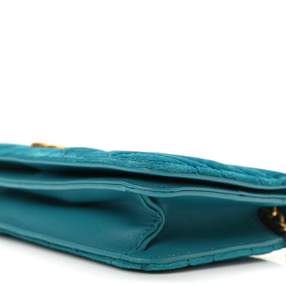 Gucci Velvet Matelasse GG Marmont Mini Bag Pavone Cyan 9 of 9