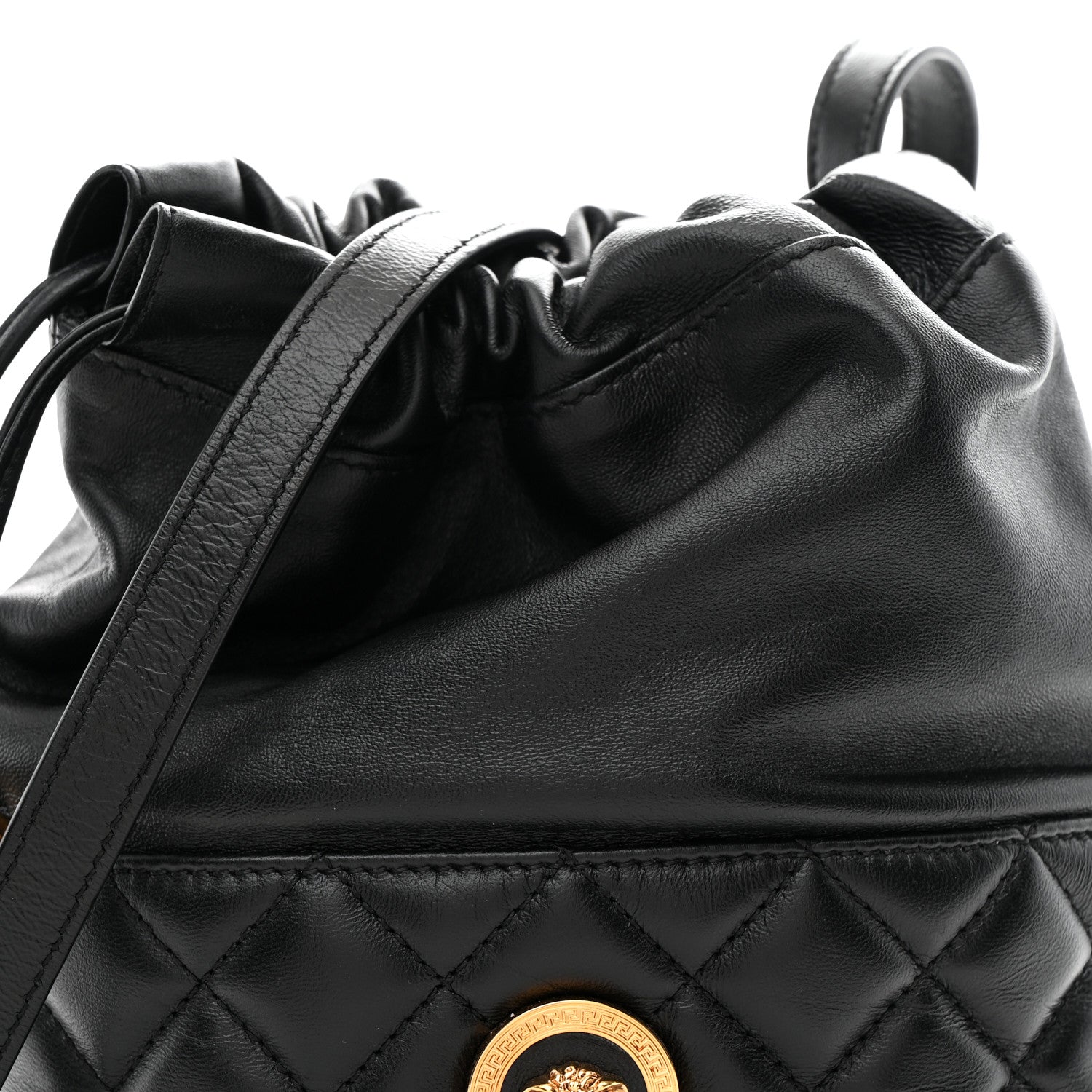 Versace Nappa Quilted Medusa Bucket Bag Black 8 of 10