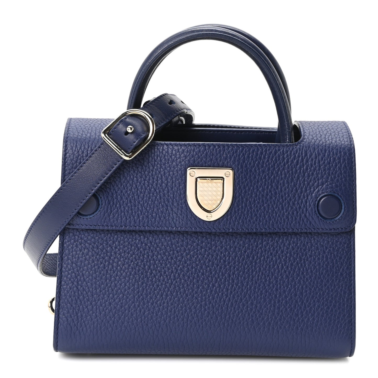Grained Calfskin Mini Diorever Flap Blue Gri