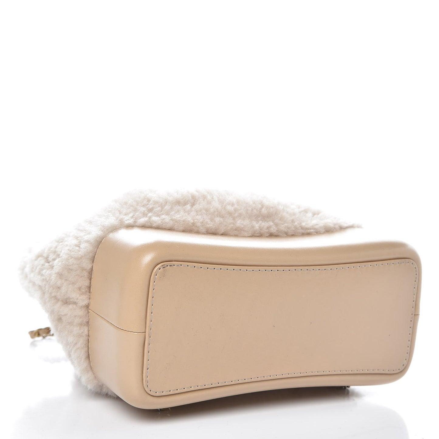 Shearling Small Gabrielle Backpack Dark Beige