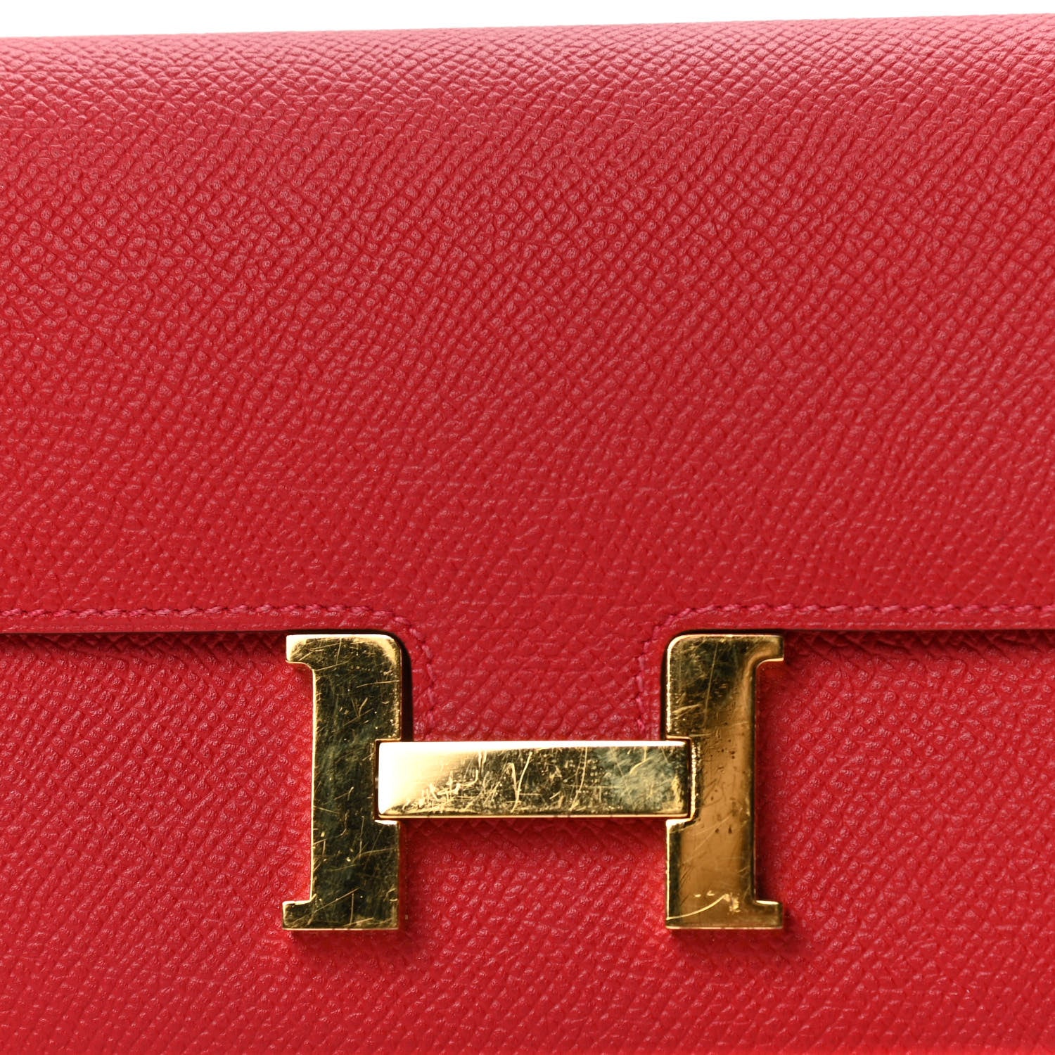 Hermes Epsom Constance Long Wallet Rouge Casaque 5 of 5
