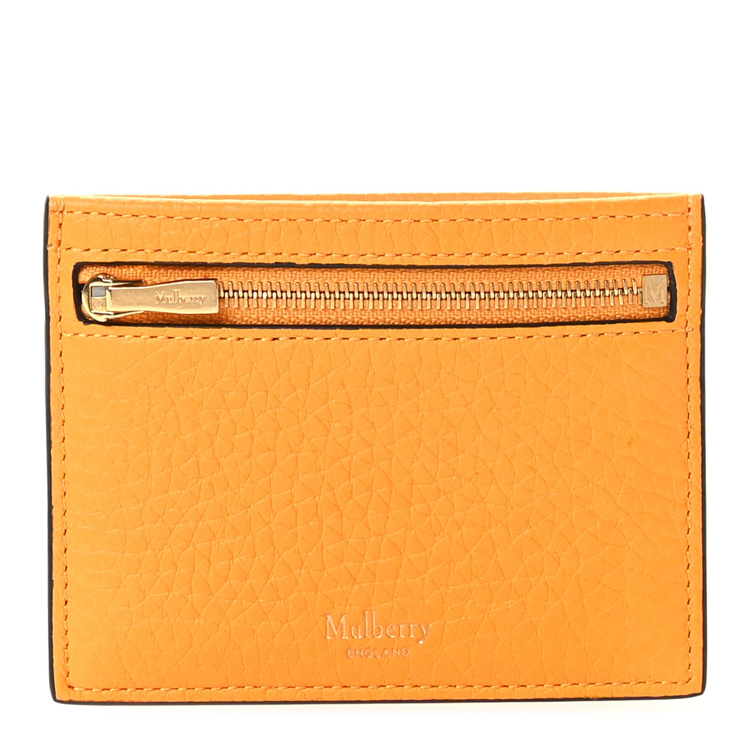 Heavy Grain Zipped Credit Card Slip Double Yellow
