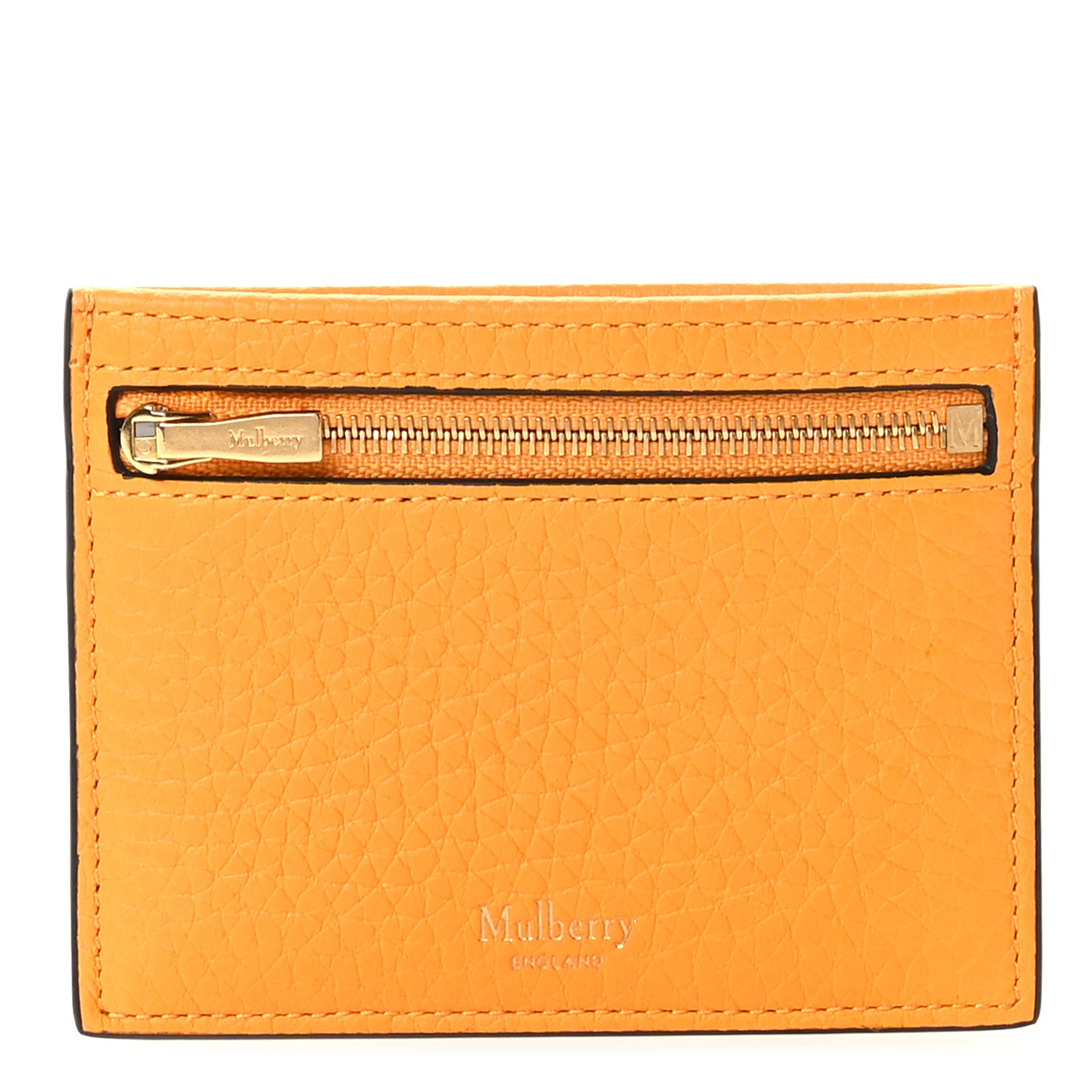 Mulberry Heavy Grain Zipped Credit Card Slip Double Yellow 1 of 8
