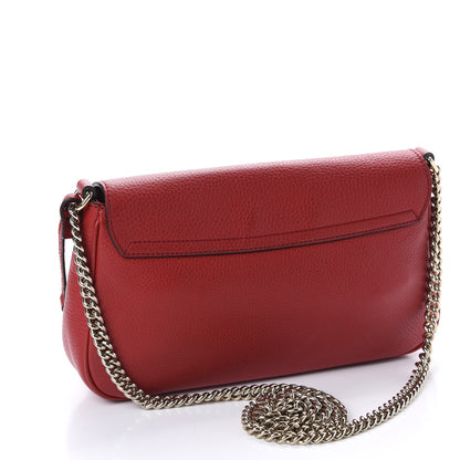 Gucci Pebbled Calfskin Medium Soho Flap Crossbody Tabasco Red 3 of 10