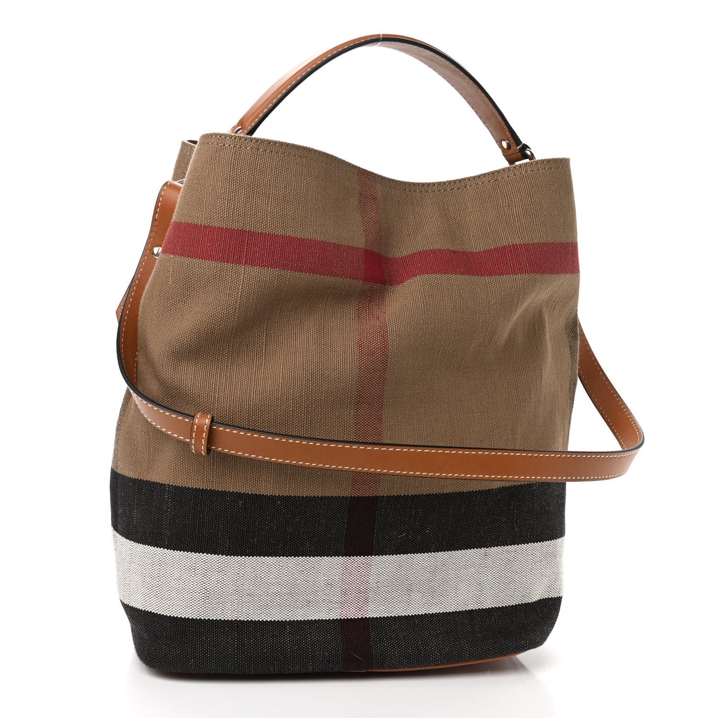 Canvas Mega Check Medium Ashby Hobo Saddle Brown