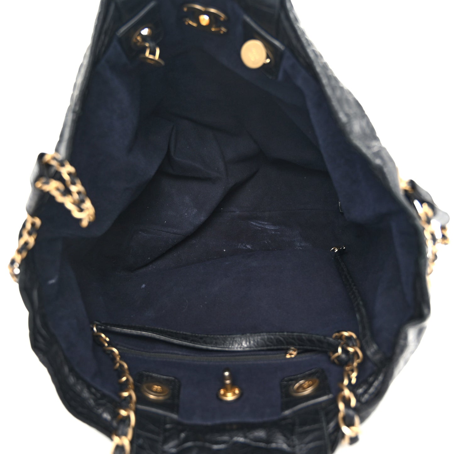 Calfskin Crocodile Embossed Large Cocodile Shopping Tote Black