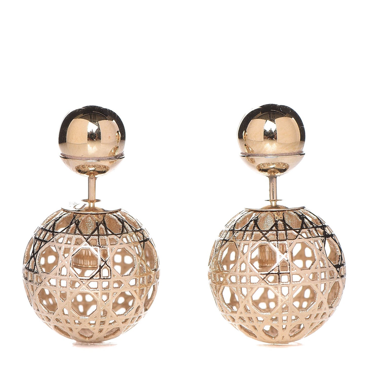 Cannage Mise En Dior Tribal Earrings Gold