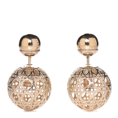 Christian Dior Cannage Mise En Dior Tribal Earrings Gold 1 of 5