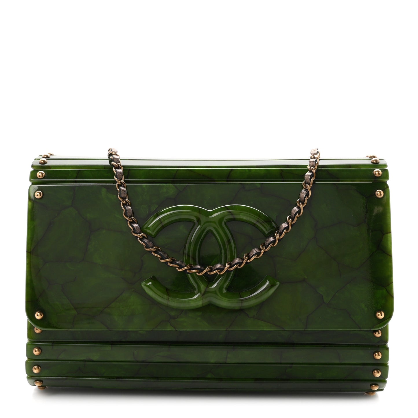 Plexiglass Jade Paris Shanghai CC Clutch Green