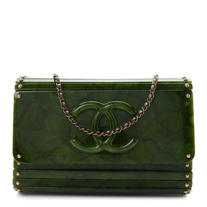 Chanel Plexiglass Jade Paris Shanghai CC Clutch Green 1 of 9