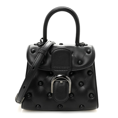 Delvaux Grained Rodeo Calfskin Quilted Mini Brillant Satchel Black 1 of 9
