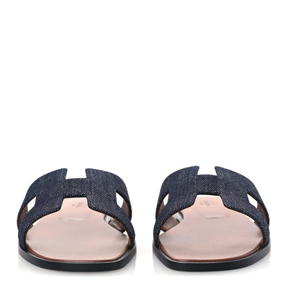 Hermes Denim Oran Sandals 39 Bleu Brut 3 of 11