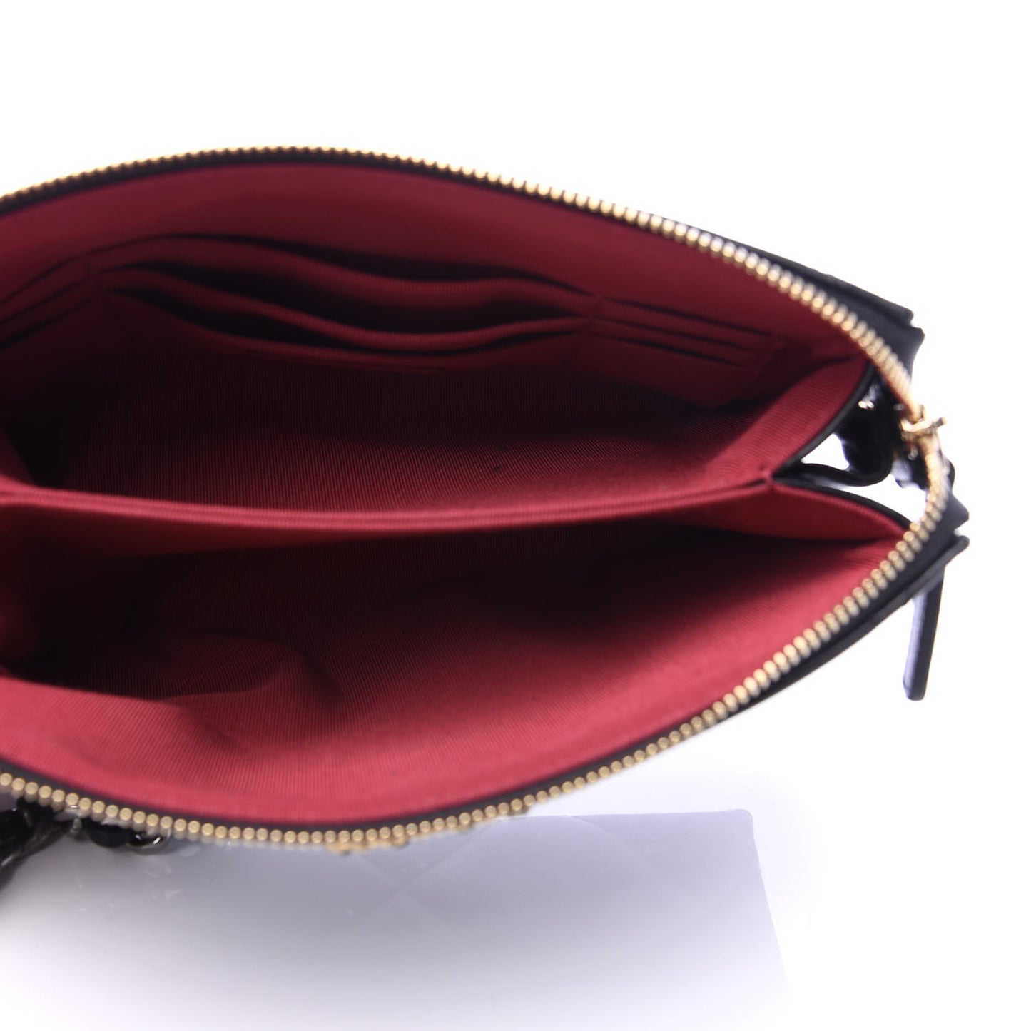 Shiny Goatskin Quilted Small Chanel 19 Pouch With Handle Black