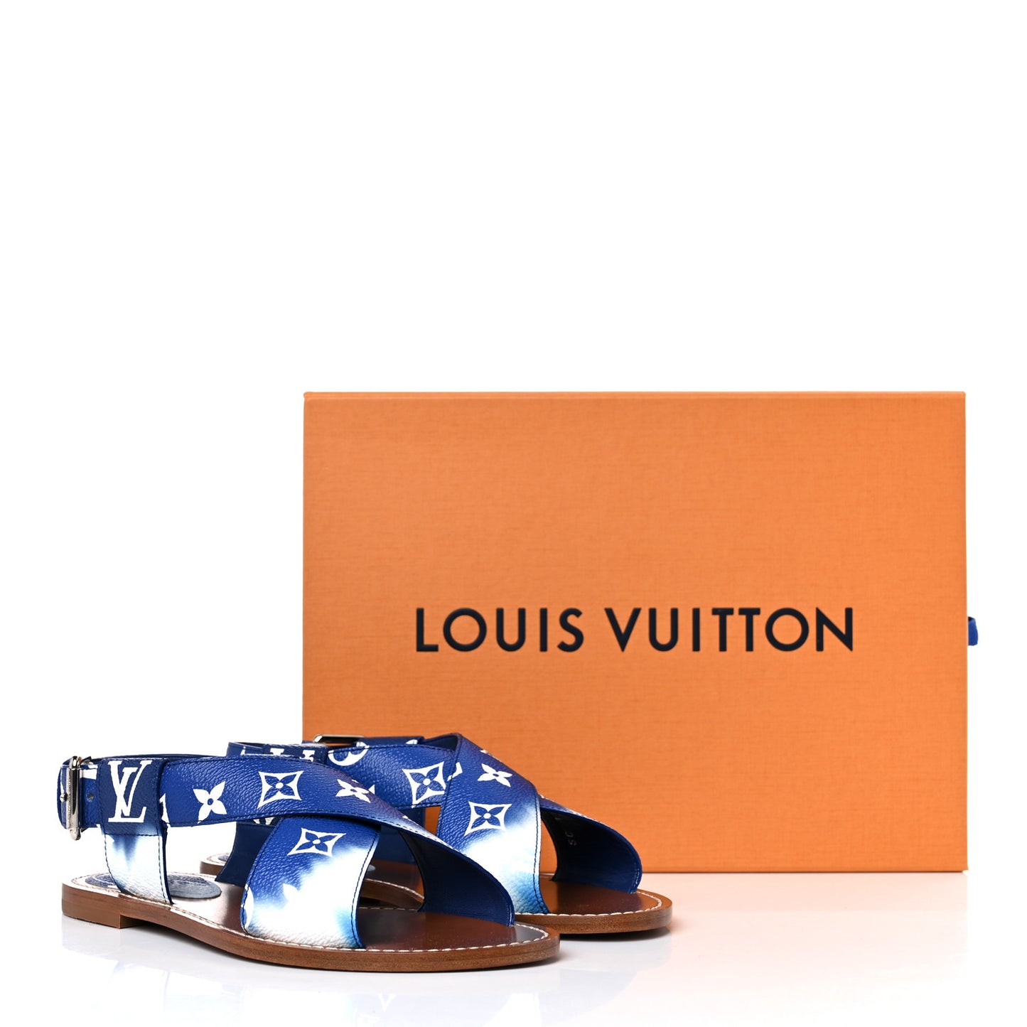 Monogram Escale Palma Flat Sandals 36.5 Blue