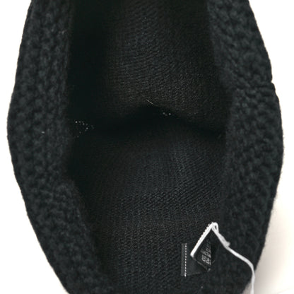 Chanel Cashmere Wool CC Beanie Hat Black Light Beige 3 of 4