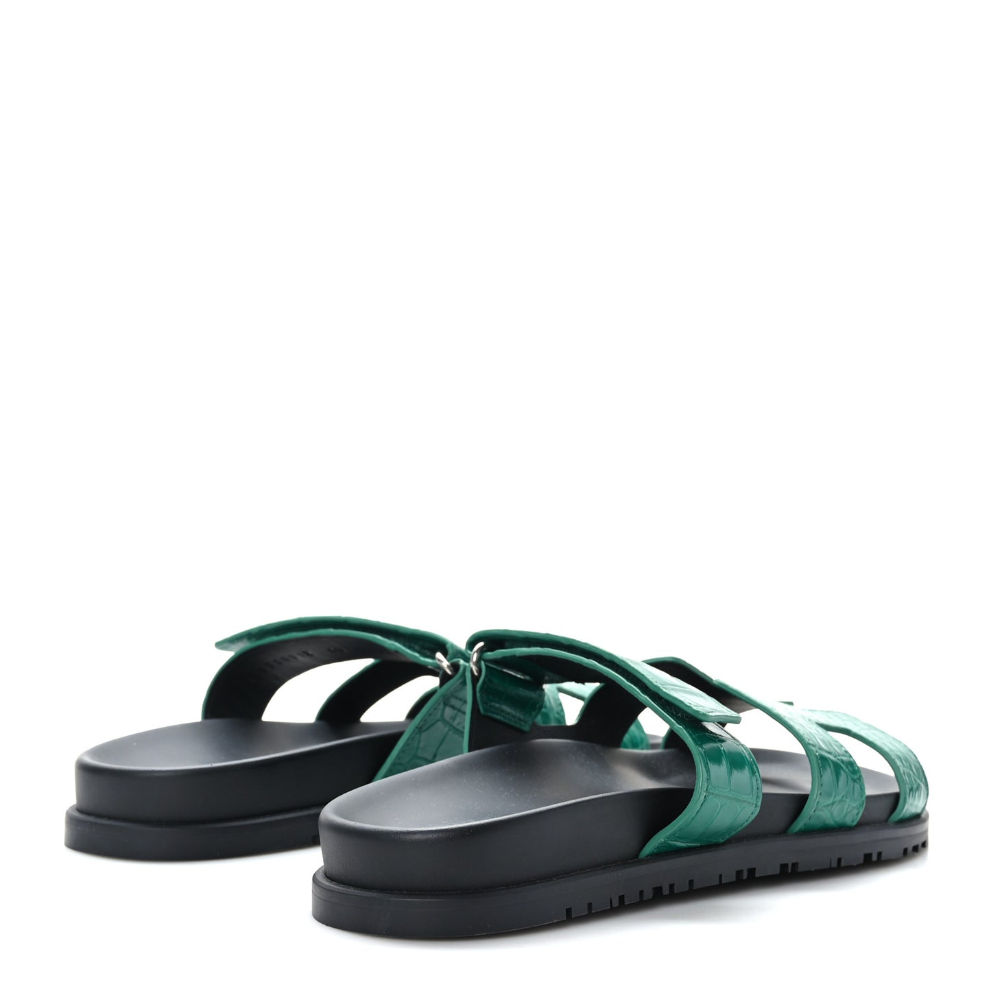 Matte Alligator Womens Chypre Sandals 40 Malachite