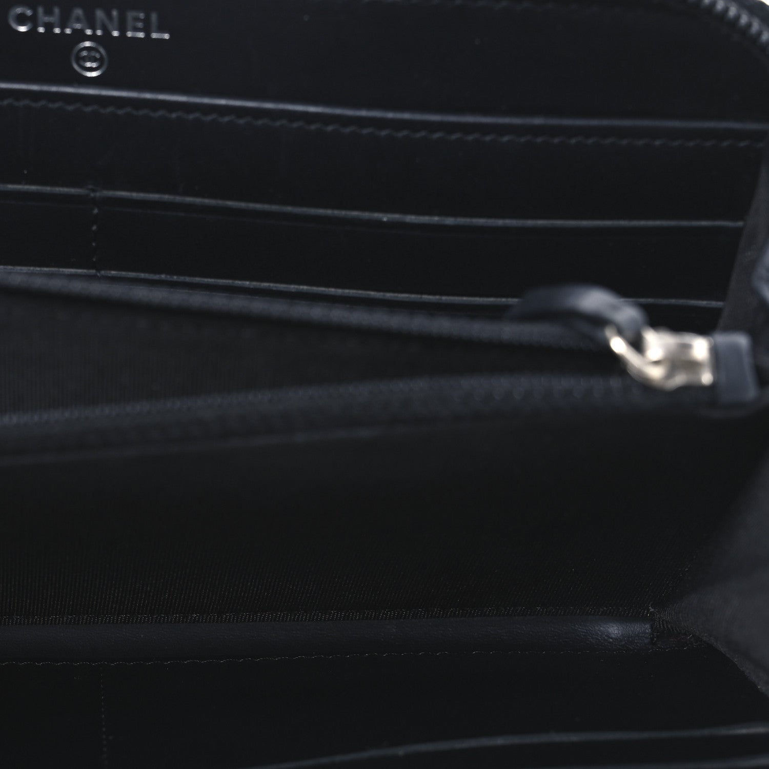 Chanel Patent Calfskin Quilted Boy L-Gusset Zip Wallet Black 5 of 8